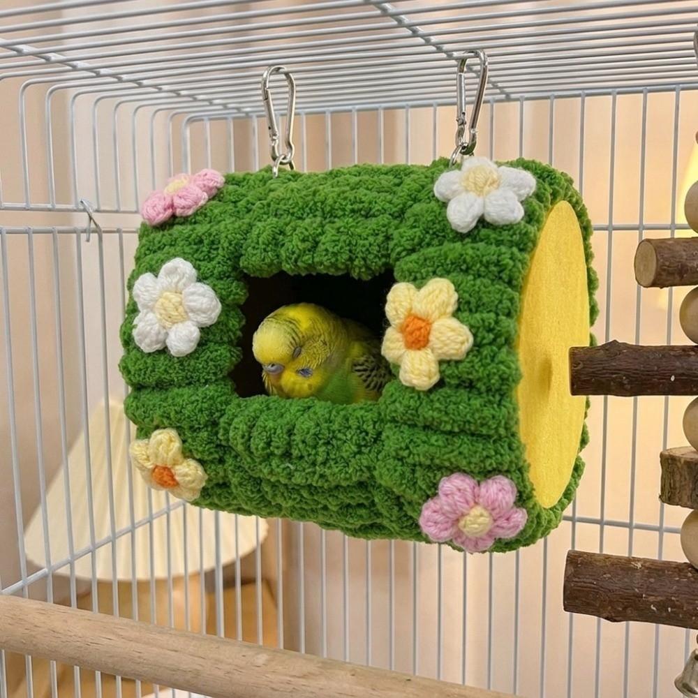 Soft Plush Bird Hanging Hammock Thickened Warm Parrot Tunnel Bed Cute Bird Hideaway Bird Cage