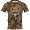 Summer Round Neck 3D Animal Print Top Hunting Camouflage Clothing Fashionable Casual Short Sleeved Men's T-shirts
