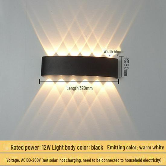 

Сучасний яскравий настінний світильник для сходів і коридорів - освітлення вгору/вниз для приміщень і на вулиці