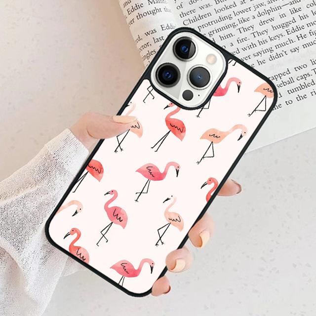 Flamingo Phone Case For iPhone 17 Air 15 16 Cover  11 13 14 Pro Max 12 Plus Max Fundas