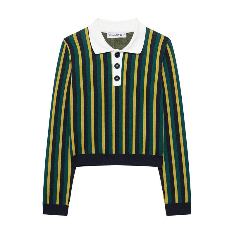 

TAOP&ZA Women s Striped Knit Polo - Spring/Summer Casual Fashion Small