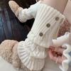 1Pair Leg Warmers for Girls Women Winter Harajuku Leg Warmers Maillard Color Knitted Long Leg Warmer Goth Lolita Button Decro