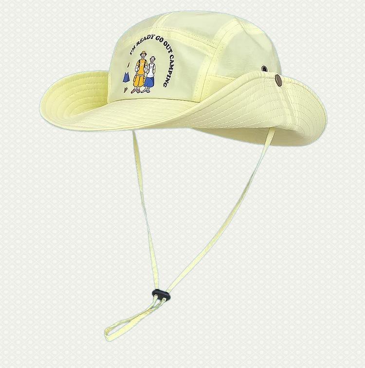 Summer new quick-drying mountaineering hat women's big head circumference shading sun protection UV protection bucket hat big brim