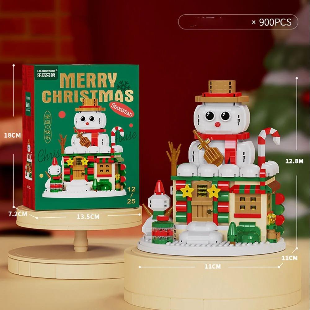 Regali di Natale Serie Micro Blocchi da Costruzione Babbo Natale Renna Puzzle Mattoncini da Assemblare Decorazione da Tavolo Giocattoli Bambini