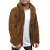 Men Coat Lapel Long Sleeve Single Breasted Outerwear Solid Color Thickened Velvet Winter Jacket Overcoat