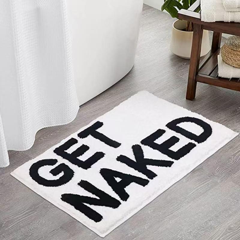 "Creative Imitation Cashmere Absorbent Floor Mats for Bathroom & Entrance - Easy Care"