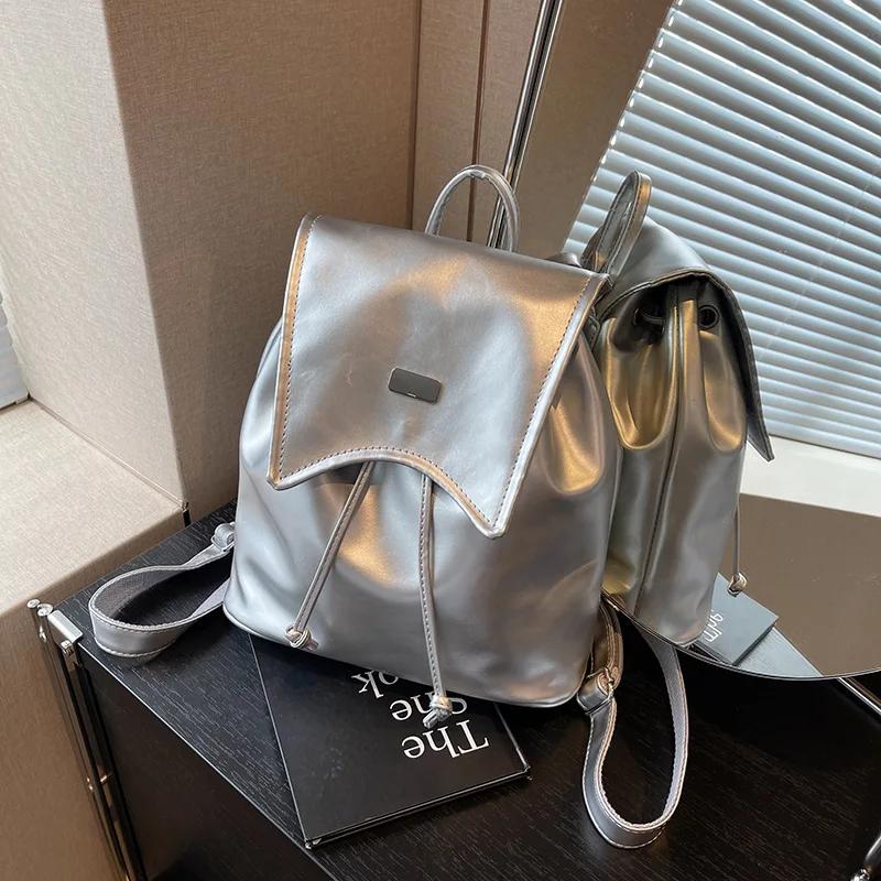 Soft PU back pocket women's backpacks inner compartment fashionable backpack