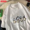 Quattro Gatti Piccoli Che Tengono Pescecotone Magliette da Donna Stampe Cartoni Animati T-Shirt Morbide Girocollo Larghi Manica Corta Top Vestiti Estivi
