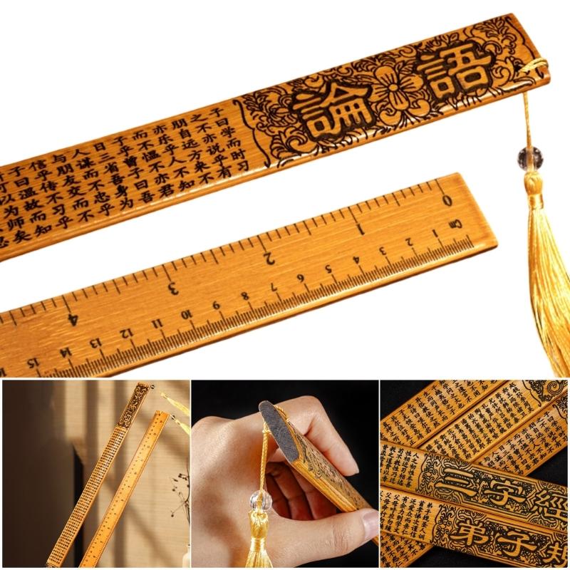 Natural Wooden Teacher Ruler For School Use Accurate Grading Scale Crafted From Sustainable Bamboo Material