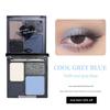 2026 New Four-Color Eyeshadow Palette Matte Pearlescent Fine Shimmer European and American Punk High-End Style Small Smoky Makeup Dark Gray Blue