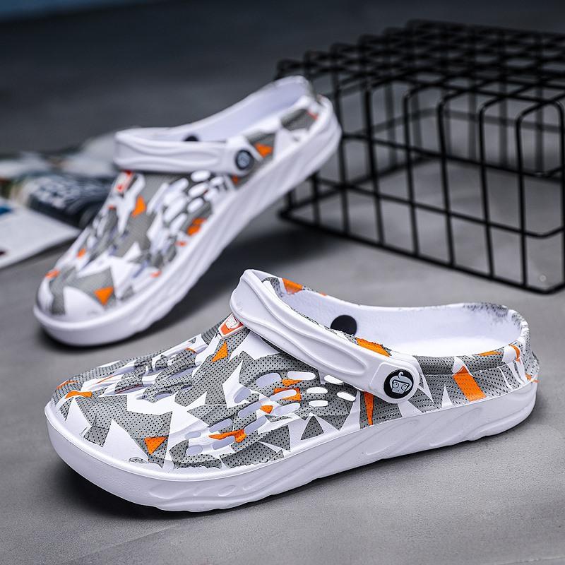 

2025 летние сандалии большого размера 4849 мужские модные повседневные тапочки для отдыха на природе пляжная обувь дышащая обувь с отверстиями 49