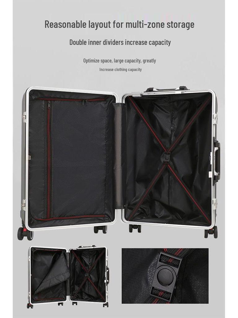 Ultralight Leather Trolley Suitcase with Silent Universal Wheels, Large Capacity & Combination Lock - New Style with Free Shipping