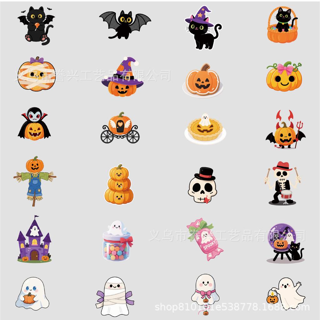 Halloween Special Sticker Hand Account Sticker Sealing Sticker Pumpkin Ghost Sticker Gift Decoration Sealing Sticker