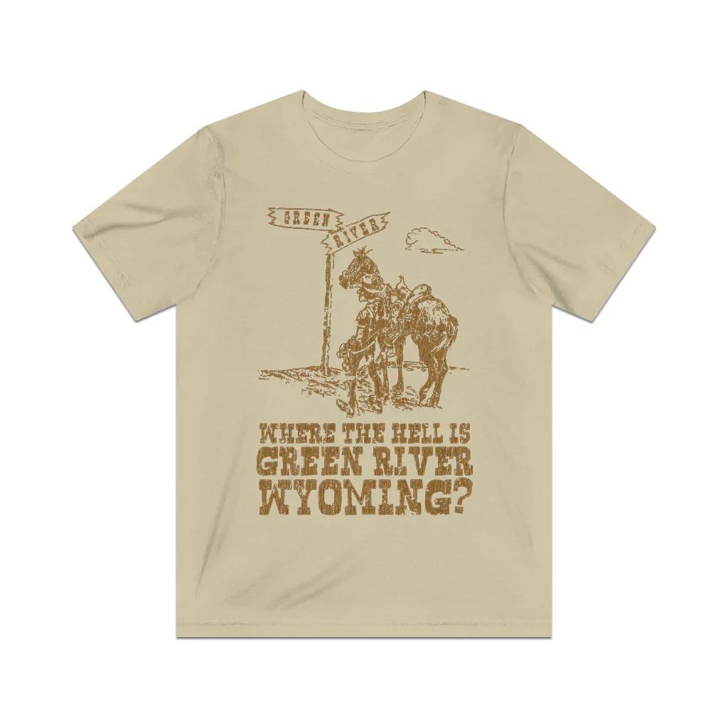 

Where The Hell is Green River, Wyoming 1977 Vintage Men s T shirt XL