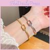 Geometric Oval Gold Plated Zirconia Bracelet For Women Elegant Fashion Accessory