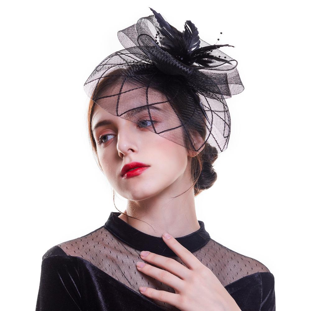 WELROG Femmes Fancy Feather Fascinator 