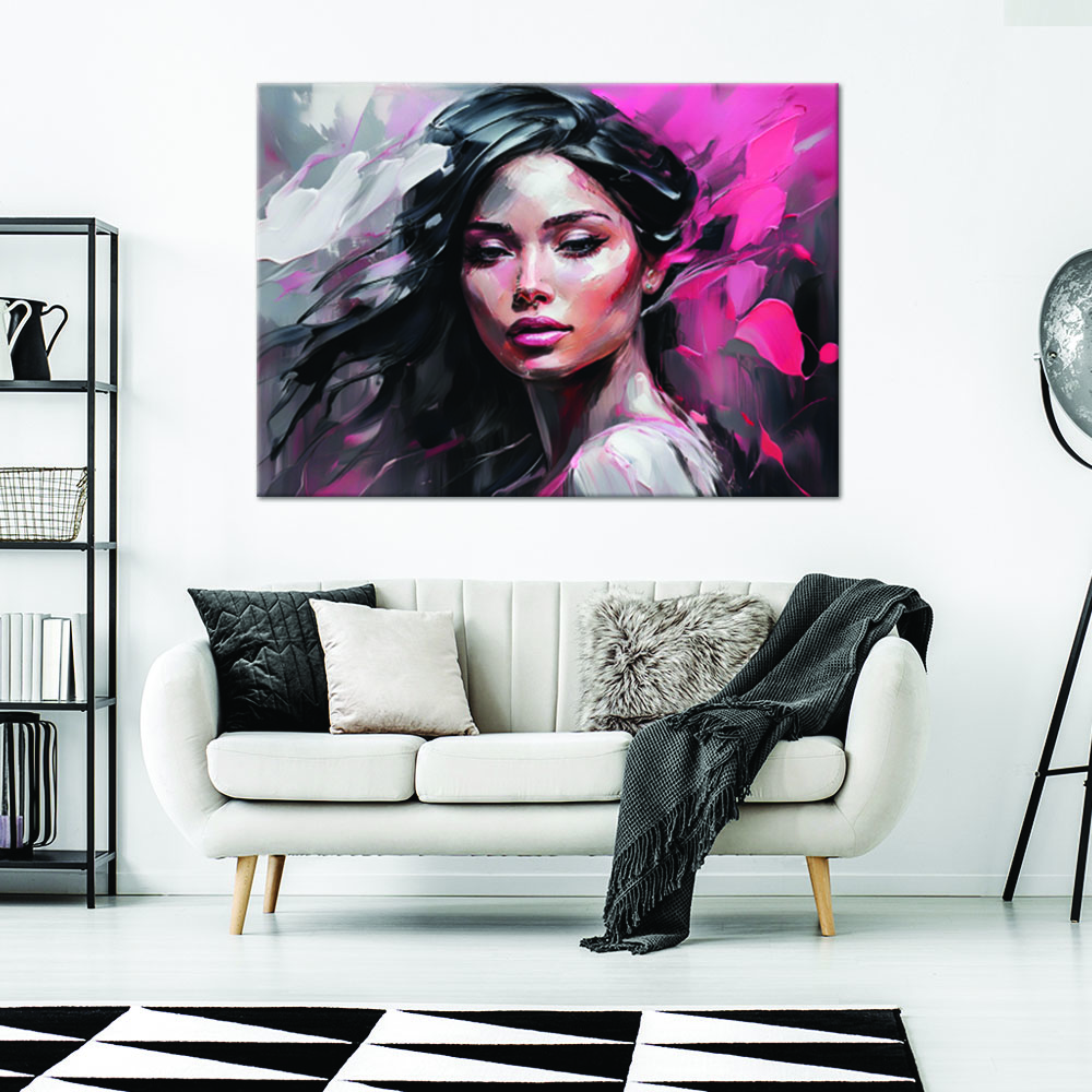 Canvas Print, Female Glamour Pink