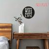 Round Iron Wall Art 8x8 Inch Happy Wife Happy Life Romantic Home Decor Sign Gift Valentine Anniversary