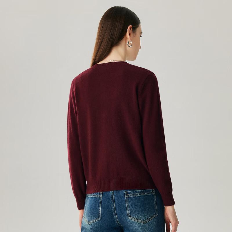 Zhaojun Women's 100% Cashmere Round Neck Cardigan