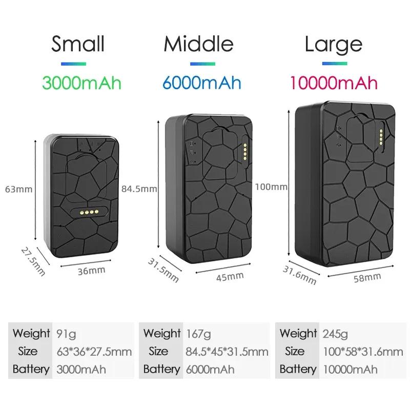 4G GPS Tracker Vehicle Bike Pet Bag GPS Locator Free APP Magnet Car 4G GPS Tracking Device 3000/6000/10000mAh
