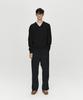 Hoite Cashmere Wool V Neck Knit (Black)