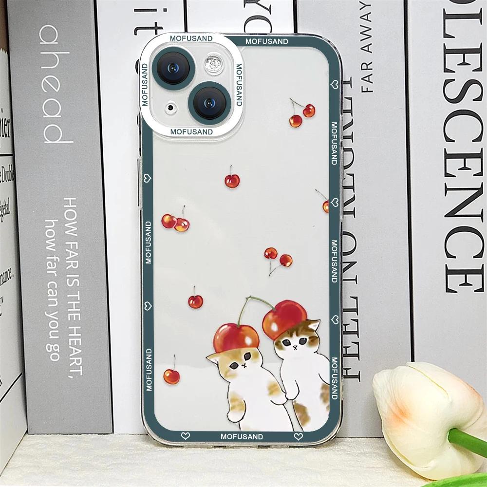 

Cute Cartoon Animal Cat Shark Phone Case for IPhone 14 16 15 11 12 13 Pro Max Mini XS SE2 8 7 Plus Transparent Soft Cover Fundas For iPhone 14 ProMax