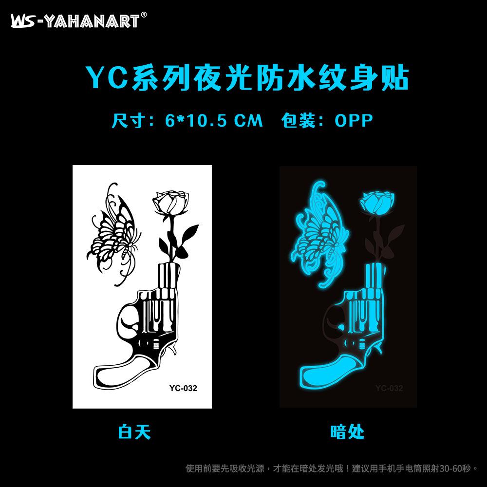 Luminous Blue Tattoo Sticker Nightclub Bar Music Festival Party Female Tattoo Sticker Cool Glowing Face Sticker