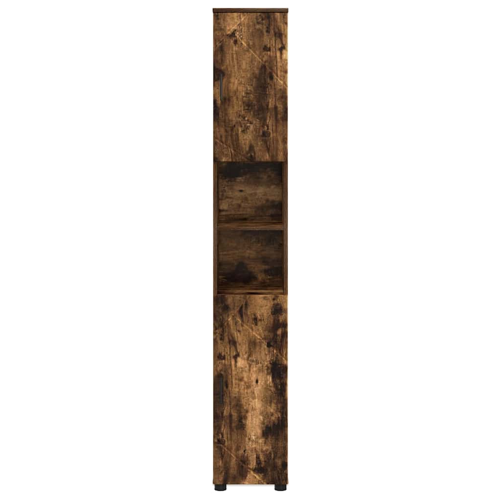 Bathroom Cabinet with Door Smoked Oak 30 X 35 X 192 Cm