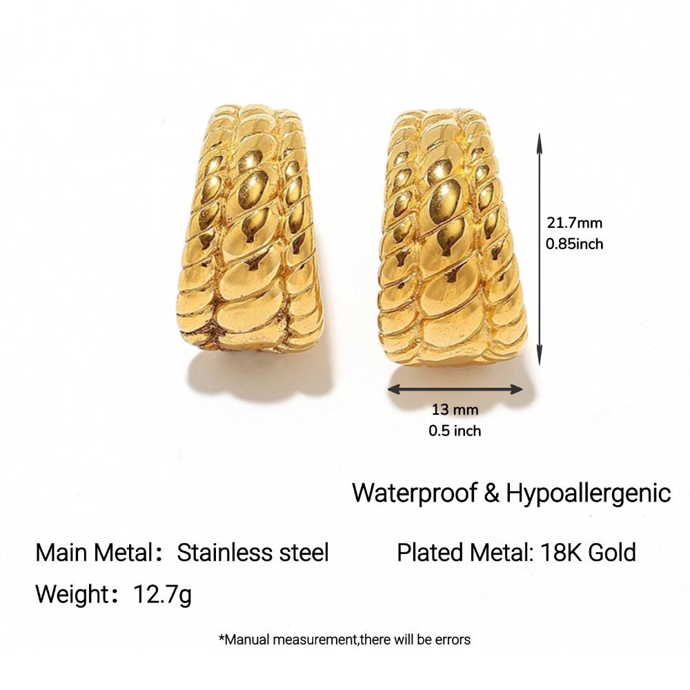 Yingtai 18K Gold Stainless Steel Stud Earrings with Vacuum Electroplating