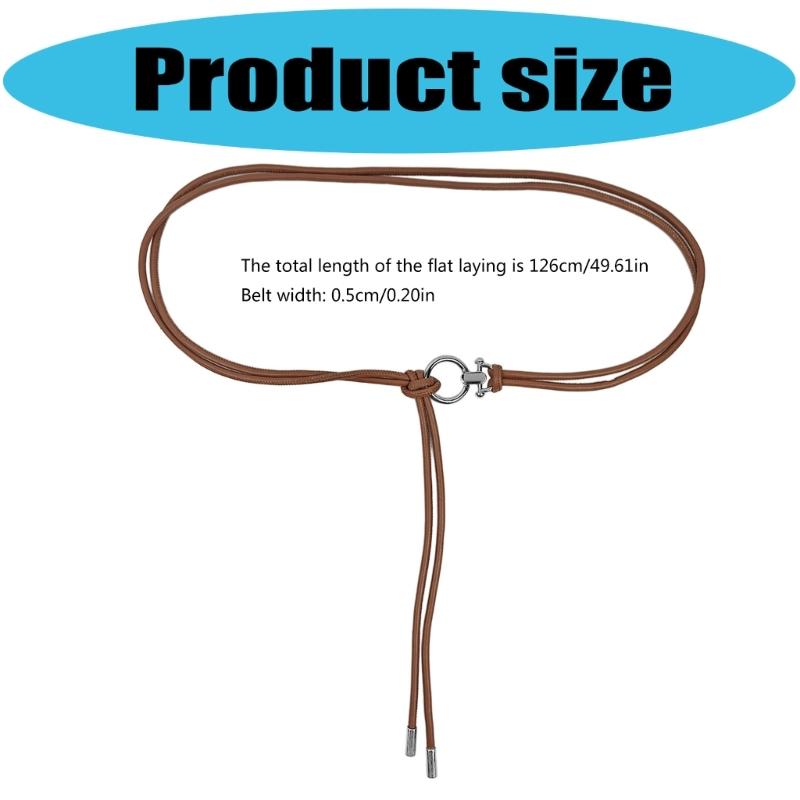 Retro PU Leather Waist Belt Thin Design Lightweight Adjustable Waistband for Daily Commute Office and Vacation