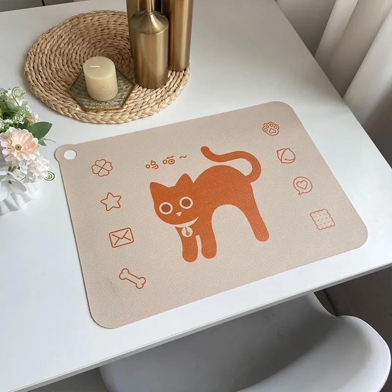Kids Cartoon Printed Cute PVC Leather Placemats Waterproof Heat-Resistant Cartoon Table Mats Children's Lunch School Desks