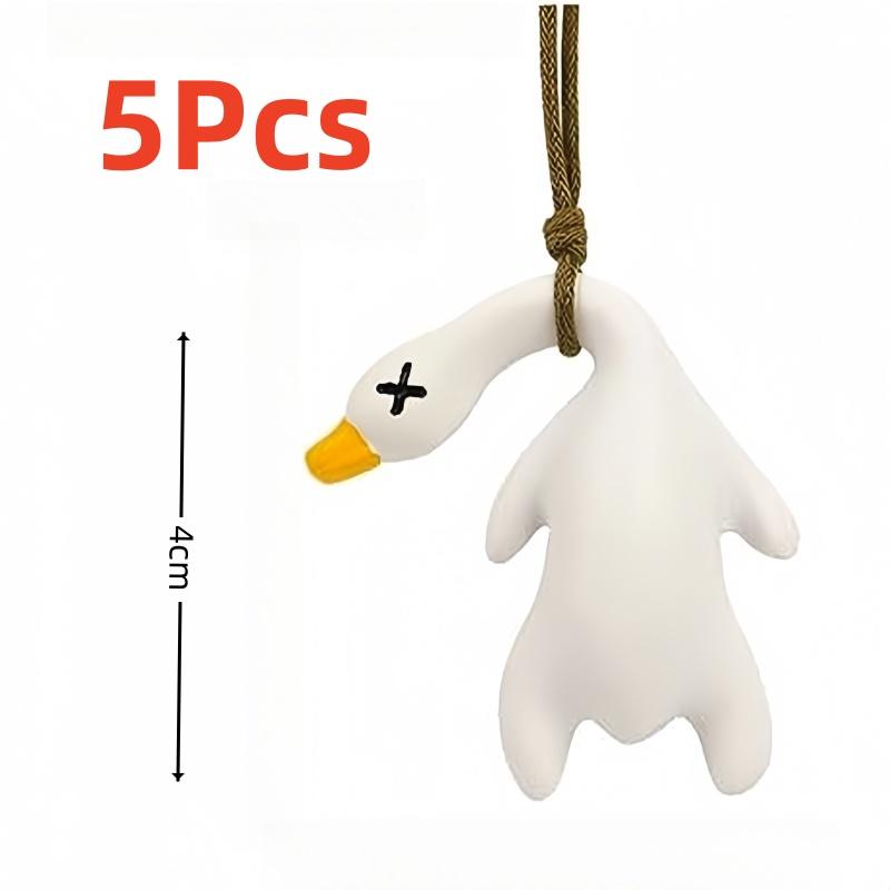 Créatif Voiture 1-5 Pièces Changement de Couleur UV Canard Rôti Pendentifs Jouet Canard à Bascule Pendentifs Ornements Amusants pour Rétroviseur Jouets Cadeaux OneSize