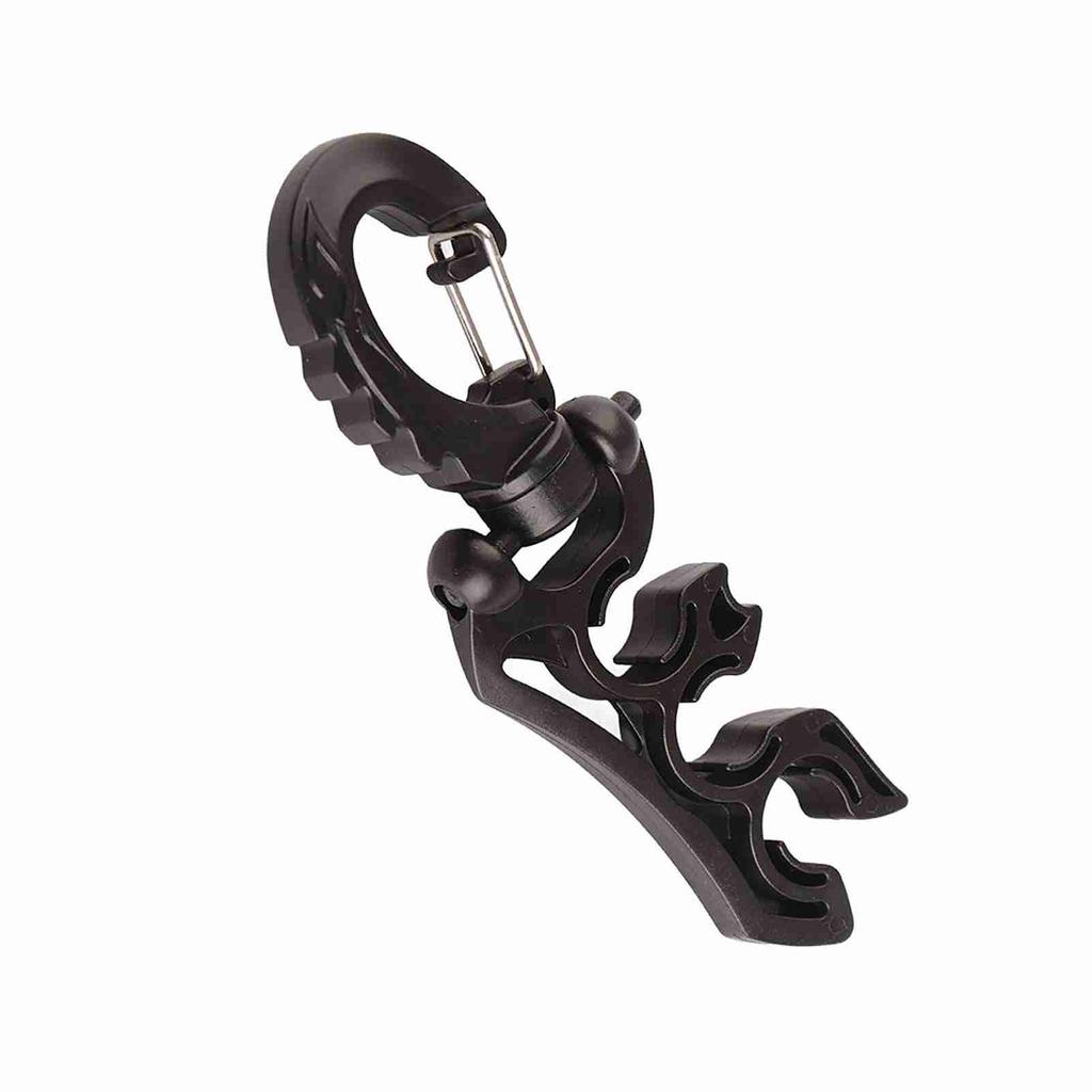 Keep Diving Porta Tubi BCD Doppio in Plastica con Gancio a Fibbia a Clip per Immersioni Subacquee (Nero)