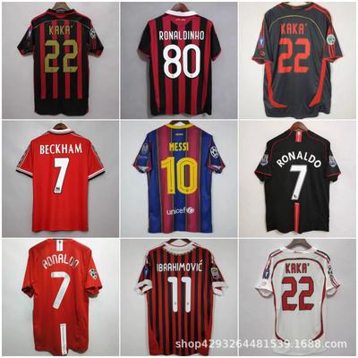 Retro Voetbalshirt AC Milan 22 Manchester United Juventus Arsenal Barcelona Tottenham Vintage Voetbalshirt Mannen Vrouwen