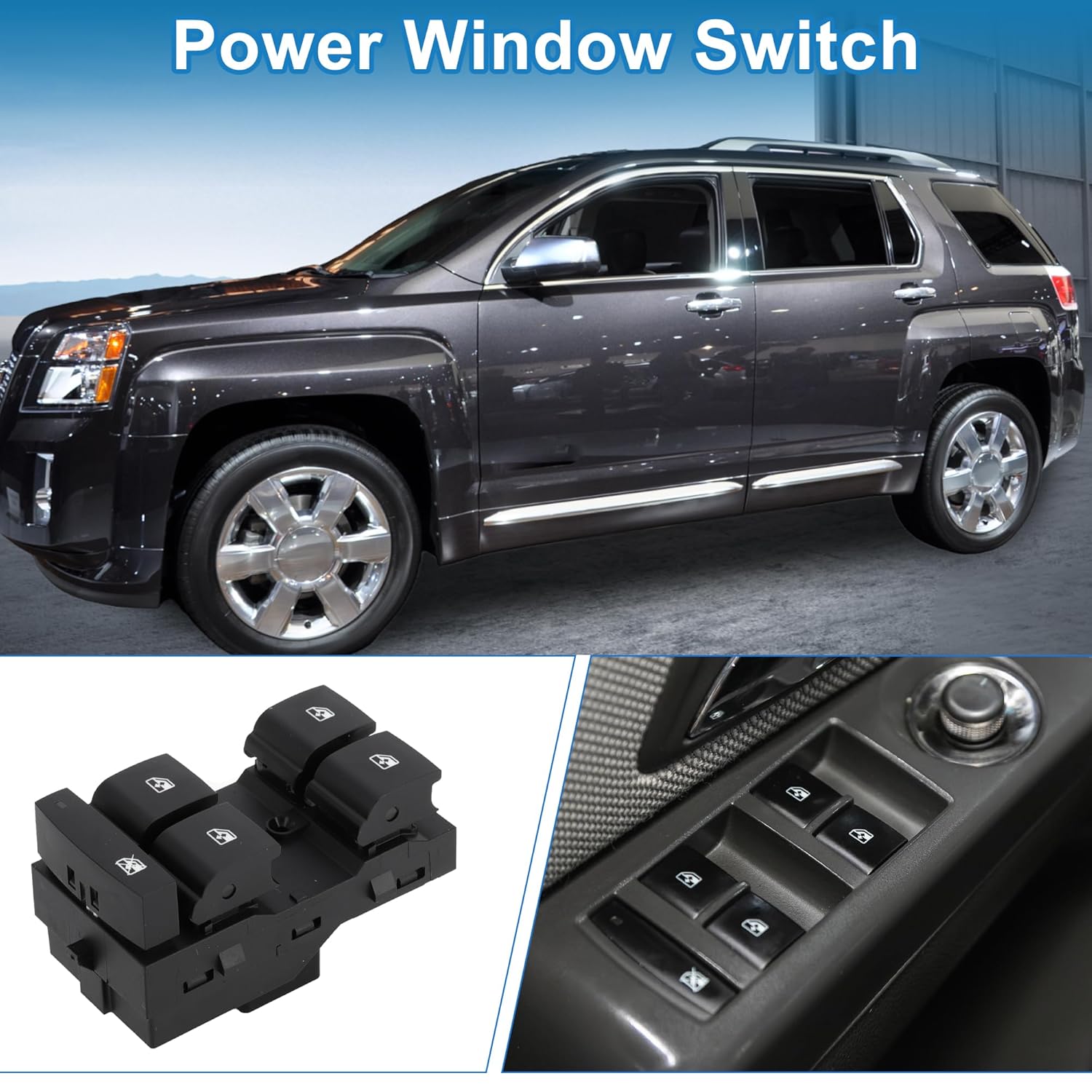 Power Window Switch No.20838941 Window Control Switch for GMC Terrain 2010-2017 Black