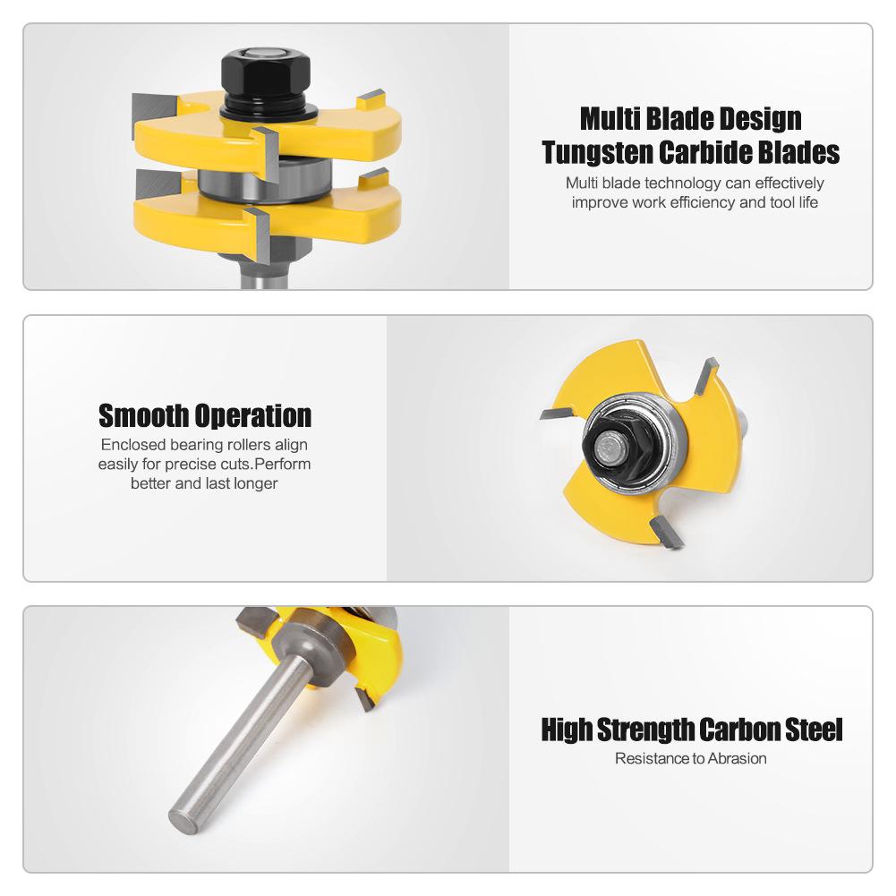 Special 2-piece Woodworking Milling Cutter Set, Puzzle Cutter Floor Cutter Woodworking Cutter 2-piece Set Mortise Cutter