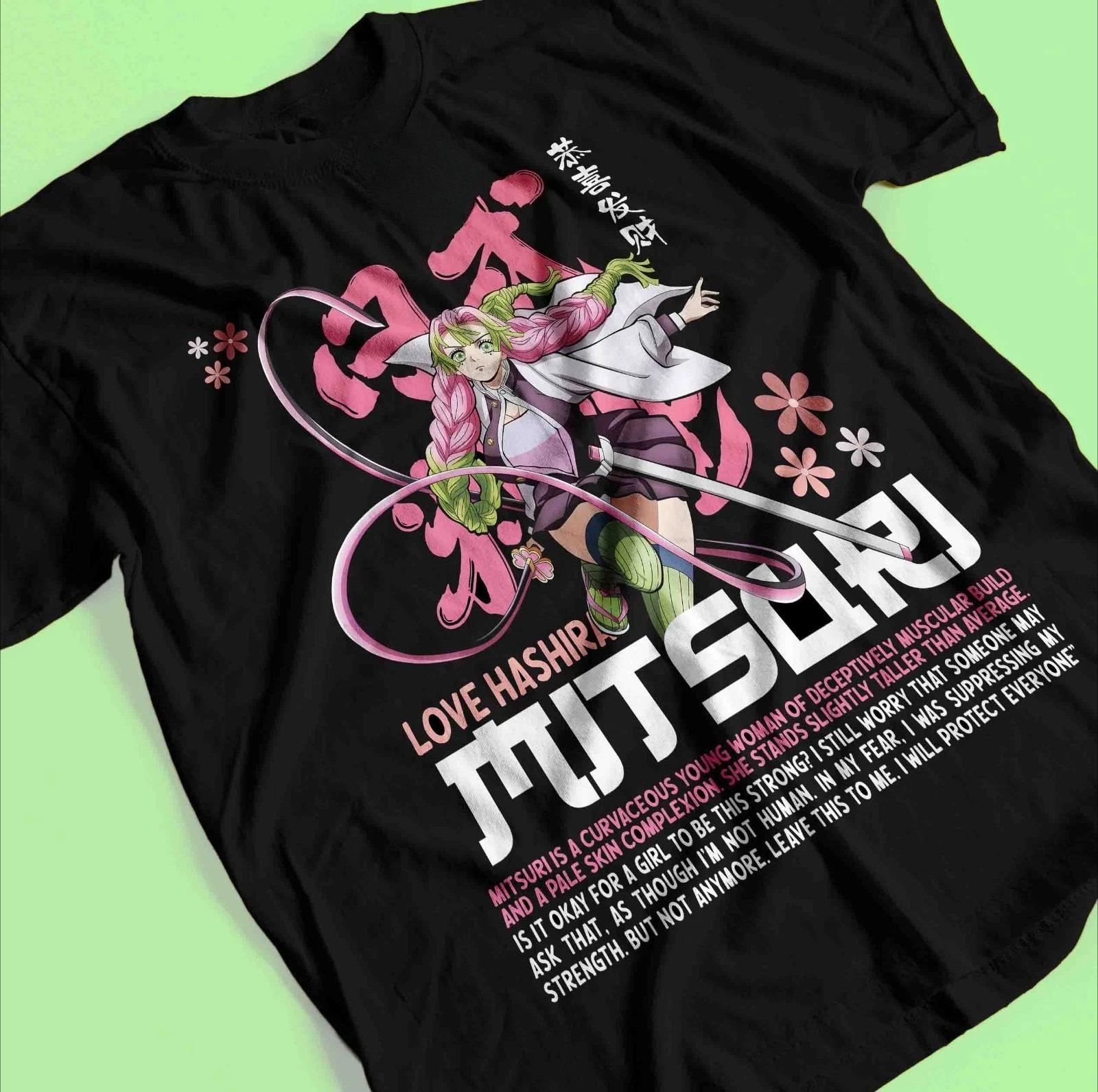 

Demon Slayer Shirt Mitsuri Kanroji Tshirt Zenitsu TShirt Muzan Tanjiro Doma Tee Summer Unisexs and Womens Breathable Tshirt Top S