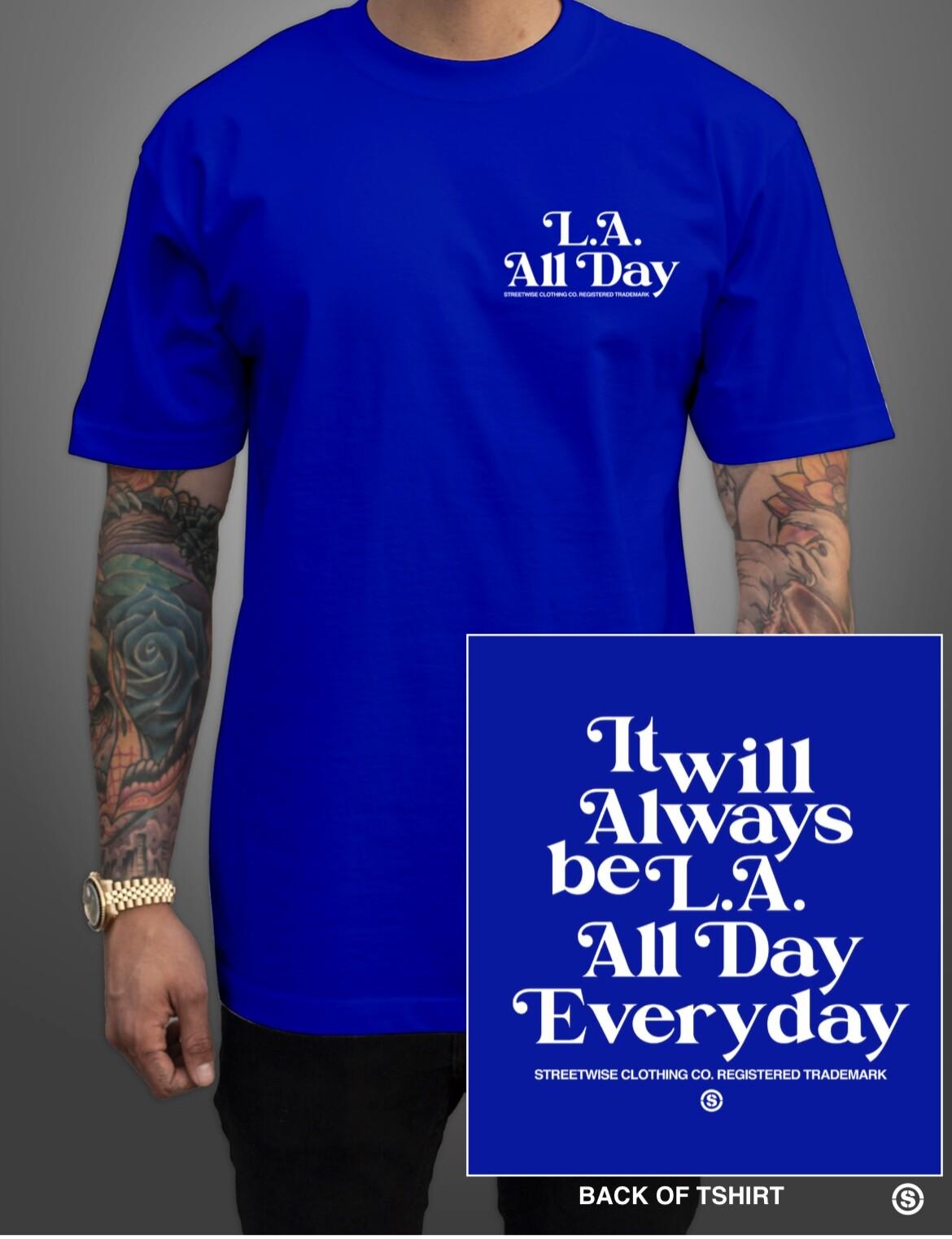 streetwise Always LA Graphic T-Shirt Black White Royal Gray Navy M