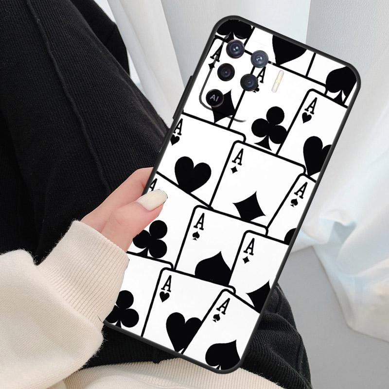 CASINO PLAYING CARDS Case For Oppo A18 A38 A58 A78 A98 A80 A60 A40 A96 A76 A16 A94 A74 A54 A15 A17 A57 A77 A5 Pro