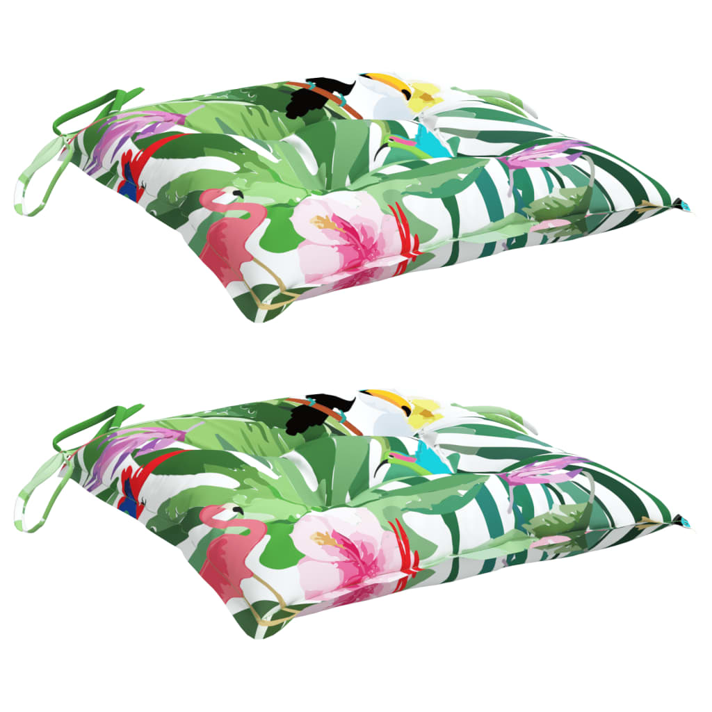 Seat Cushions 2 pcs Multicolored 40x40x7 cm Fabric