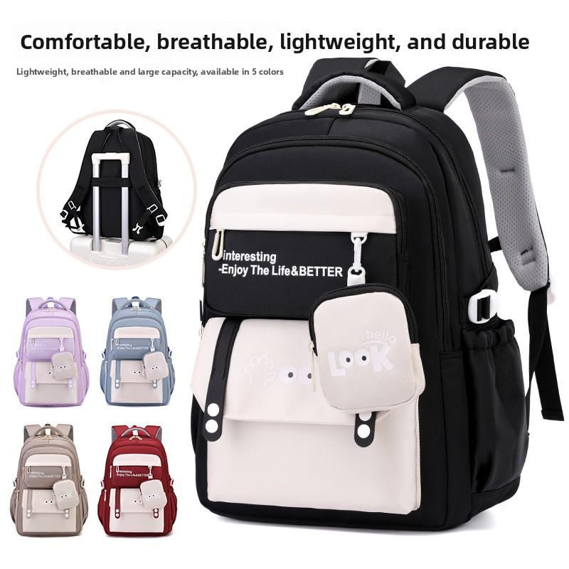 Middle School Backpack for Girls Simple Modern Bookbag Elementary School Bags Student Large Capacity Waterproof Laptop Backpack