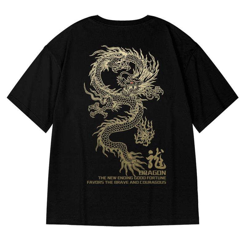Men's Summer Short Sleeve Large Size Loose Printed Short Sleeve