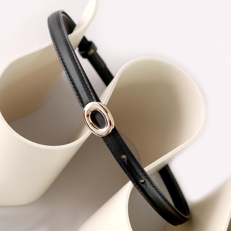 Leather Thin Belt Ladies Pin Buckle Decoration With Dress Suit Belt
