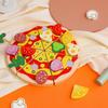 Wooden Kitchen Role-Play Set: Fruits, Vegetables, Pizza Cutting Toy for Kids