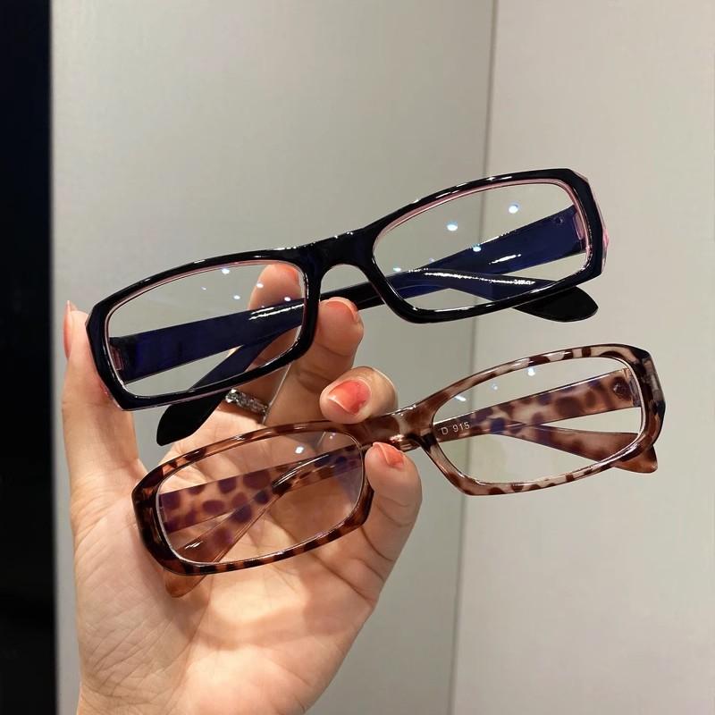 1/2pcs Korean Black Small Square Frame Glasses for Women Harajuku Blue Light Blocking Eyeglasses Clear Reading Spectacle Eyewear