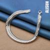925 Sterling Silver 10mm Side Snake Chain Bracelet Fashionable Wedding Jewelry