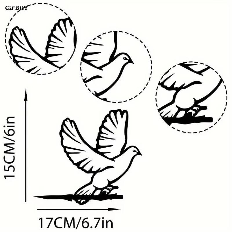 Anticorrosion Metal Pigeon Plaque Elegant Housewarming Gift for Garden