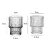 2pcs 200ml Coffee Cup Sunflower Pattern Glass Cup Vintage Wine Glass Transparent Cold Drink Cup Whiskey Glass Bar Accessories