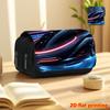 Moonlit Future Sports Car Print Double-Layer Flip Black Pencil Case - Back-To-School Essential Pencil Box, Daily Multi-Functional Makeup Bag, Large Ca