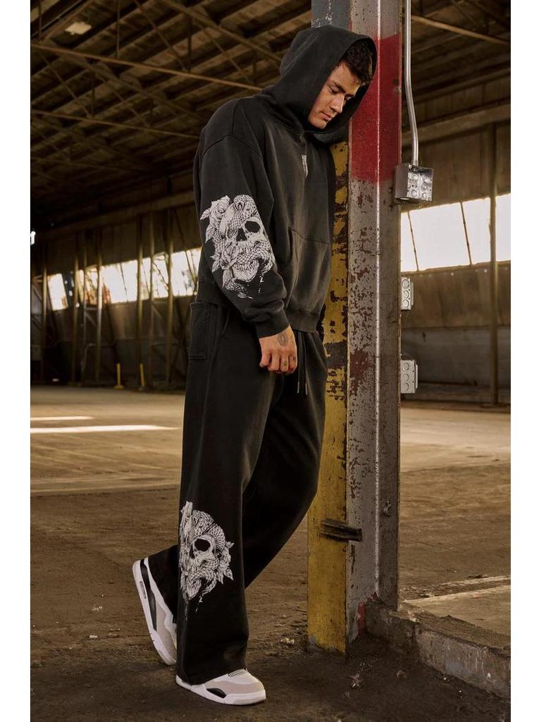 YOUNGLA American Streetwear Straight-Leg Joggers: High Street Casual Gym Sweatpants